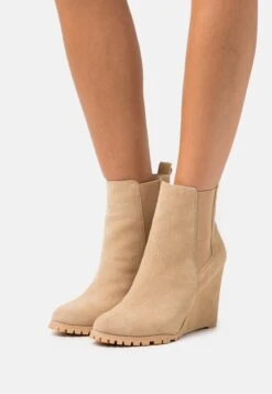 Anna Field Leather Winter Boot - Bottines À Talons Hauts - Beige