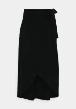 Anna Field Basic Wrap Over Midi Skirt - Jupe Trapèze - Black -Anna Field 279db1138765484094cab33f5c3878d4