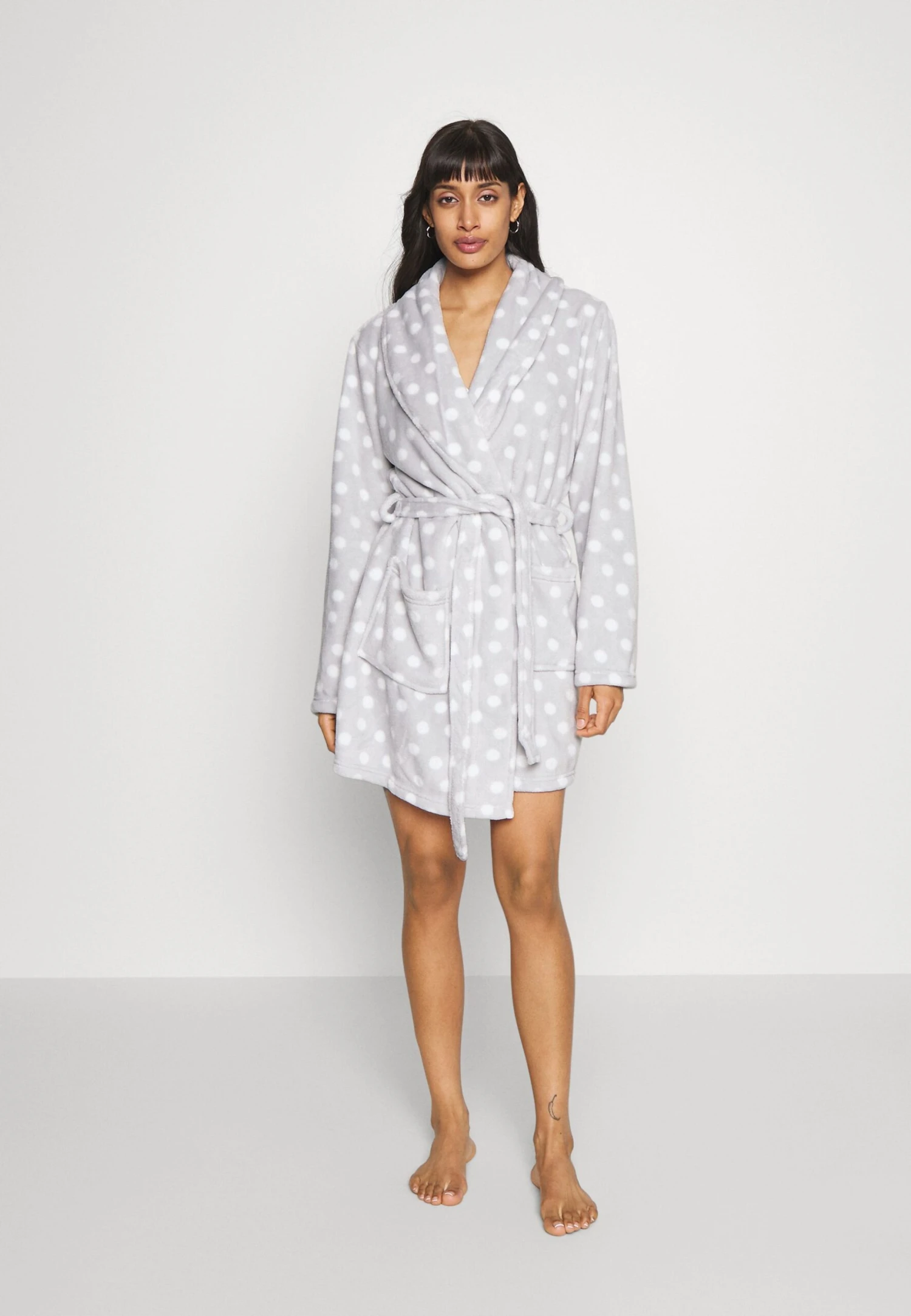 Anna Field Peignoir - Grey/White 3 Anna Field Peignoir - Grey/White