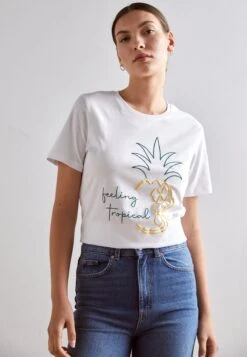 Anna Field Hattie Pineapple Puff - T-Shirt Imprimé - White
