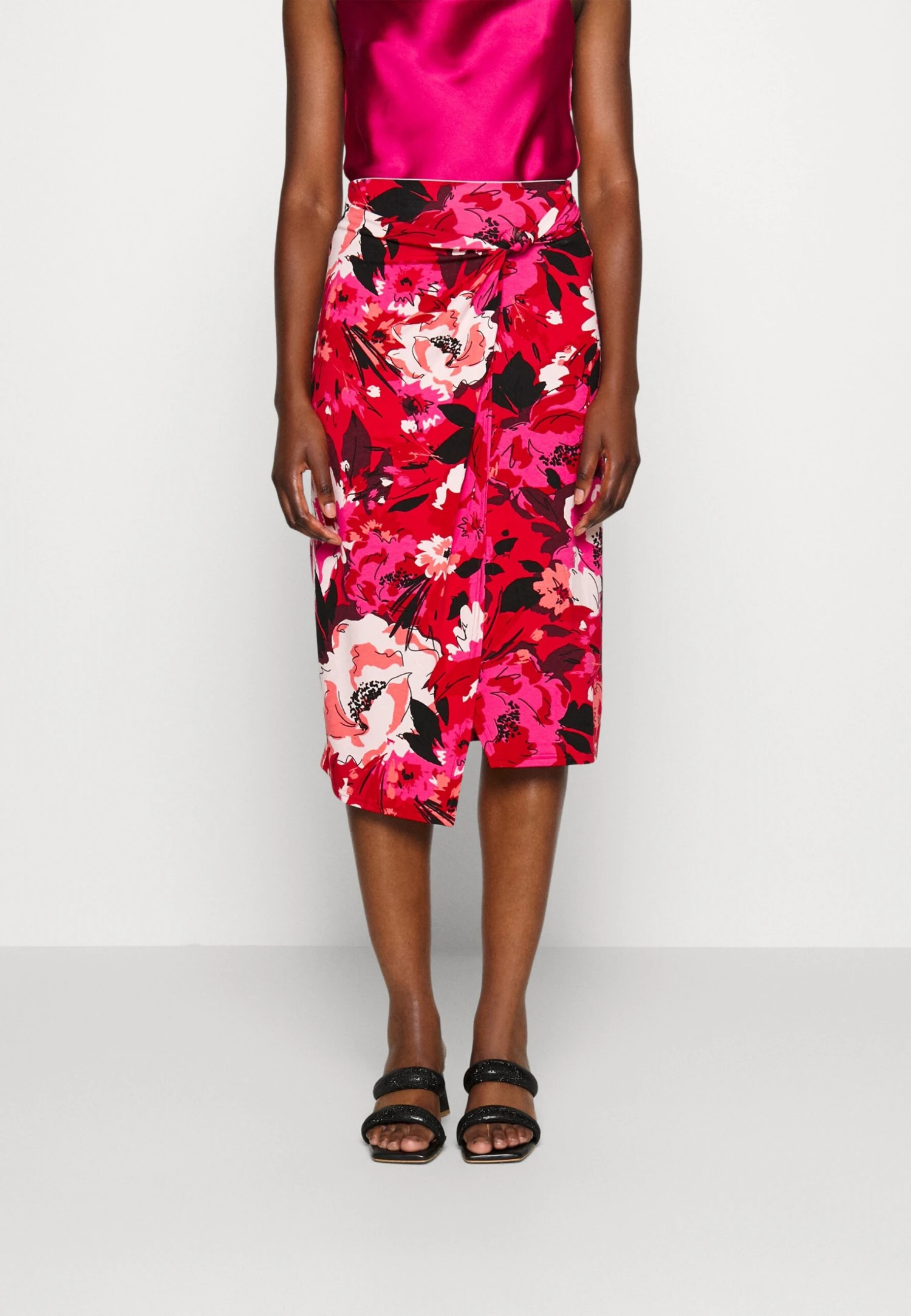 Anna Field Front Knot Midi Skirt - Jupe Crayon - Pink 3 Anna Field Front Knot Midi Skirt - Jupe Crayon - Pink