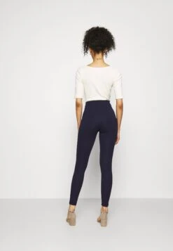 Anna Field Punto Leggings With Button Detail - Legging - Dark Blue -Anna Field 6a6a1fb3054d400dba65f09e4aedb3ad