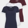 Anna Field 3 Pack - T-Shirt Basique - Dark Red/Dark Blue/White -Anna Field 79b914b97e764c60be392bd7e01017d1