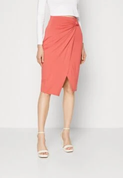 Anna Field Front Knot Midi Skirt - Jupe Crayon - Red