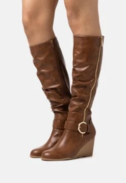 Anna Field Bottes Compensées - Cognac
