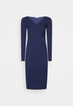 Anna Field V Ausschnitt Bodycon Midi Strickkleid - Robe Fourreau - Dark Blue